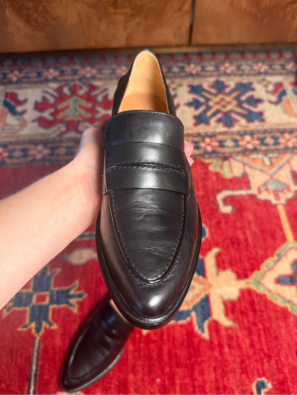 SARTO By Franco Sarto Black Leather Penny Loafers